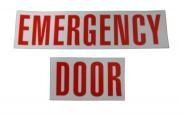 Red Letter Emerg. Door Decal