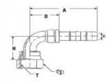 90° 1-14 Swivel Fitting #10